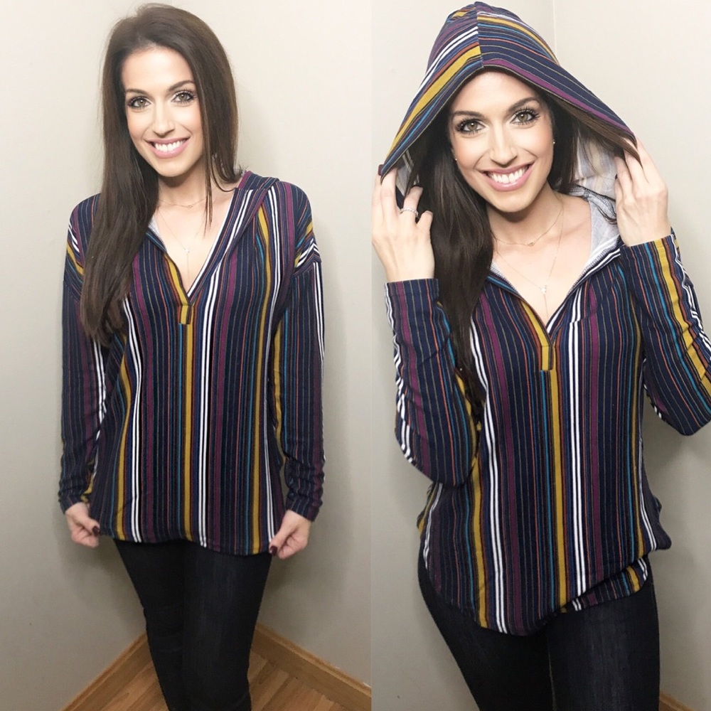 SOFTEST striped hoodie top - Picture 2 of 5